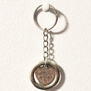 Silver Heart Ring Keychain Accessory
